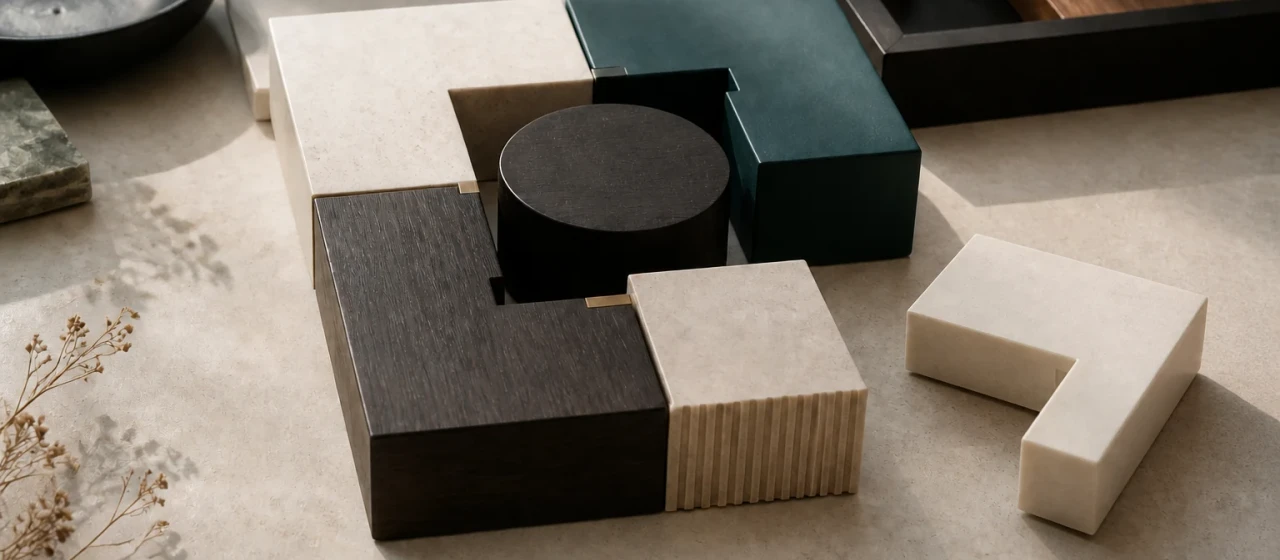 Modular elements assembled around a stable core to illustrate the formation of a Luxembourg SARL