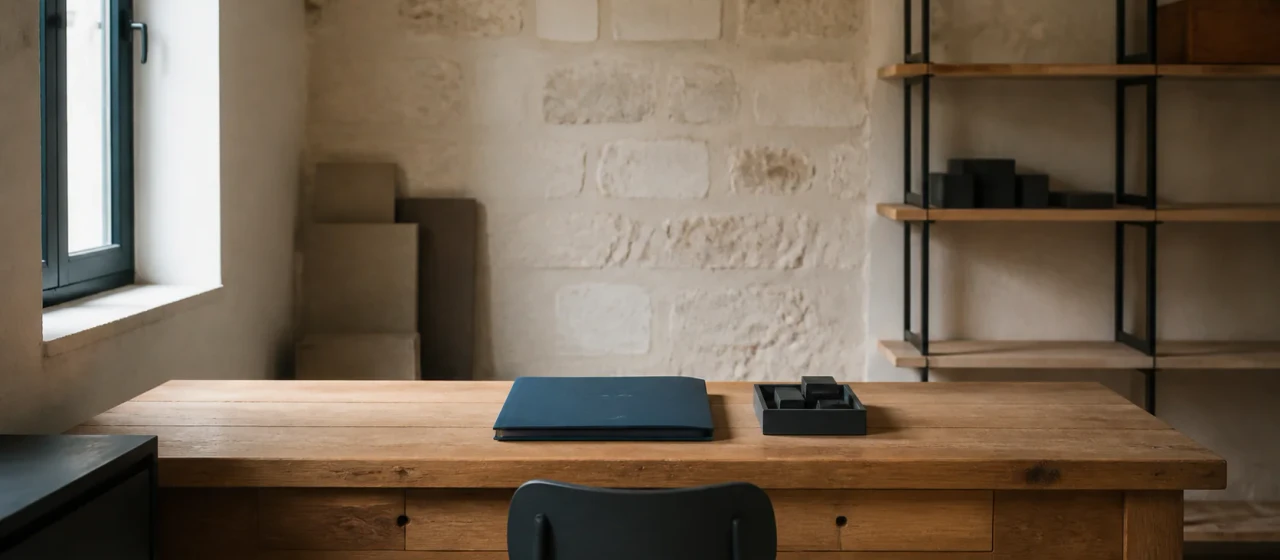 Petit espace de travail préparé pour la création d’une entreprise