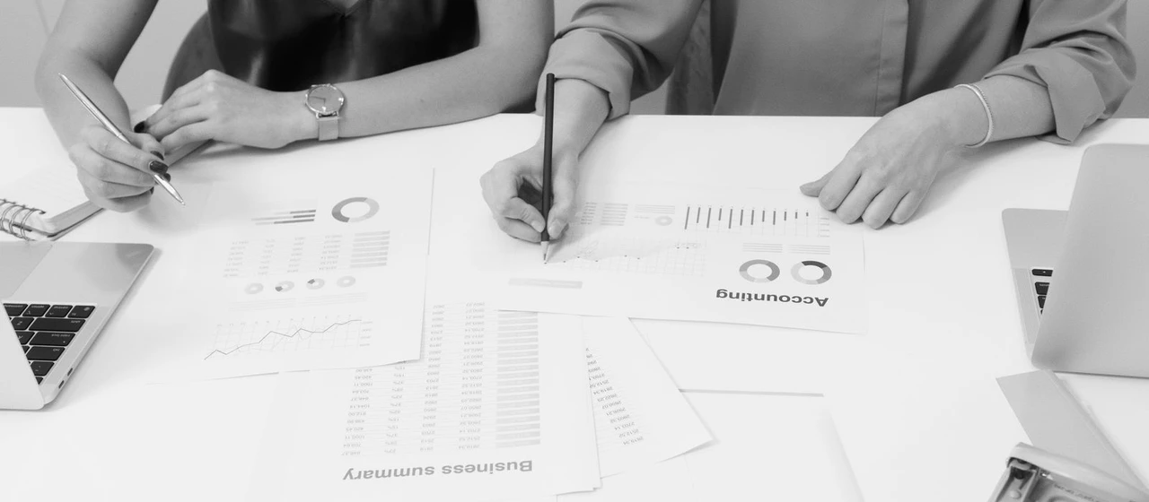 Professionals analysing financial statements for Luxembourg SCSp accounting and partner reporting