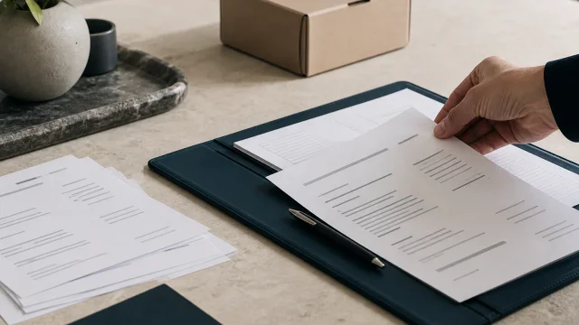 Factures contrôlées sur un bureau comptable avant la préparation de la déclaration de TVA